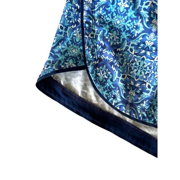 Lands End Swim Shorts Blue Print Size 24W Pockets Stretch 5” Inseam Quick Dry - Picture 4 of 9